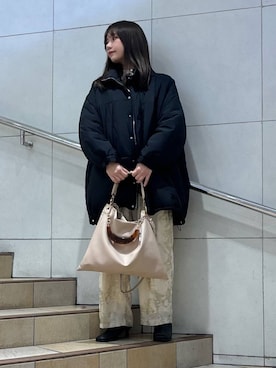 「SENSE OF PLACE by URBAN RESEARCH（センスオブプレイスバイアーバンリサーチ）のヴィンテージルーズスウェット（Tシャツ/カットソー）」を使った、はつねさん（レディース・159cm）の冬コーディネート