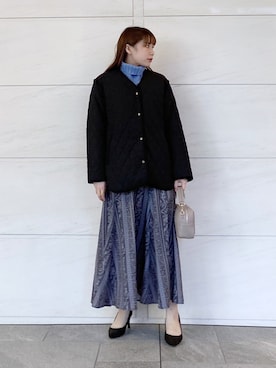 「URBAN RESEARCH Sonny Label（アーバンリサーチサニーレーベル）のアイテム（ノーカラージャケット）」を使った、はつねさん（レディース・158cm）の秋コーディネート