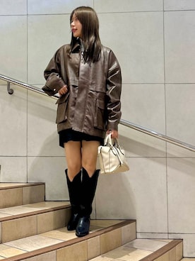 「アイテム（カバーオール）」を使った、はつねさん（レディース・159cm）の秋コーディネート