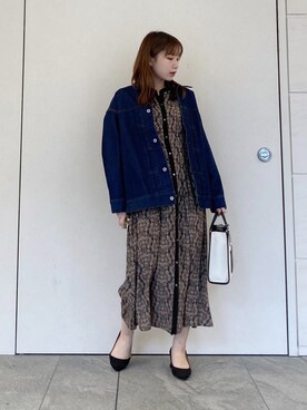 「URBAN RESEARCH Sonny Label（アーバンリサーチサニーレーベル）のアイテム（デニムジャケット）」を使った、はつねさん（レディース・158cm）の冬コーディネート