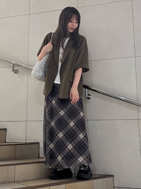 「アイテム（テーラードジャケット）」を使った、はつねさん（レディース・159cm）の夏コーディネート