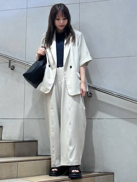 「SENSE OF PLACE by URBAN RESEARCH（センスオブプレイスバイアーバンリサーチ）のアイテム（ジャケット/アウター）」を使った、はつねさん（レディース・159cm）の夏コーディネート