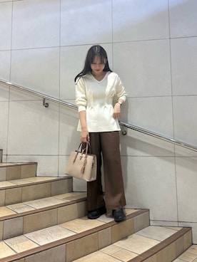 「ハロウィン」｜「アイテム（スラックス）」を使った、はつねさん（レディース・159cm）の秋コーディネート