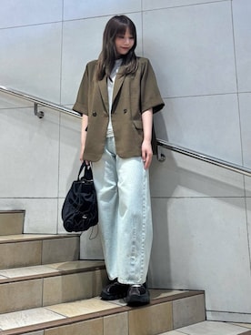 「SENSE OF PLACE by URBAN RESEARCH（センスオブプレイスバイアーバンリサーチ）のアイテム（ジャケット/アウター）」を使った、はつねさん（レディース・159cm）の夏コーディネート