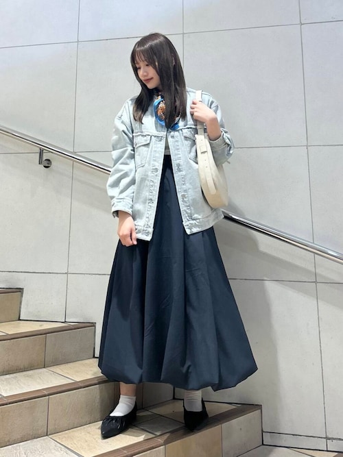 セール】ルーズノーカラーデニムジャケット（デニムジャケット