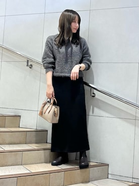 「SENSE OF PLACE by URBAN RESEARCH（センスオブプレイスバイアーバンリサーチ）のポンチタイトスカート（スカート）」を使った、はつねさん（レディース・159cm）の冬コーディネート