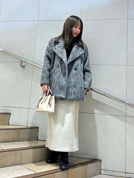 「SENSE OF PLACE by URBAN RESEARCH（センスオブプレイスバイアーバンリサーチ）のポンチタイトスカート（スカート）」を使った、はつねさん（レディース・159cm）の冬コーディネート