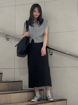 「アイテム（ローファー、シルバー系）」を使った、はつねさん（レディース・159cm）の夏コーディネート