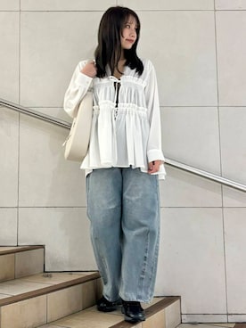 「SENSE OF PLACE by URBAN RESEARCH（センスオブプレイスバイアーバンリサーチ）のアイテム（その他アウター）」を使った、はつねさん（レディース・158cm）の春コーディネート
