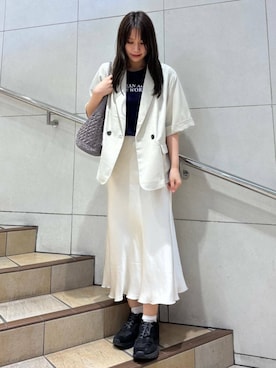 「お出掛けコーデ」｜「アイテム（ジャケット/アウター）」を使った、はつねさん（レディース・159cm）の夏コーディネート