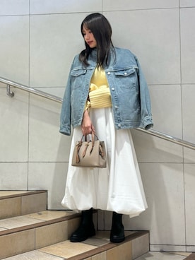 「SENSE OF PLACE by URBAN RESEARCH（センスオブプレイスバイアーバンリサーチ）の『消臭』サイドゴアボリュームソールブーツ（ブーツ）」を使った、はつねさん（レディース・159cm）の冬コーディネート