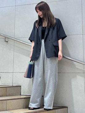 「SENSE OF PLACE by URBAN RESEARCH（センスオブプレイスバイアーバンリサーチ）のアイテム（テーラードジャケット）」を使った、はつねさん（レディース・159cm）の夏コーディネート