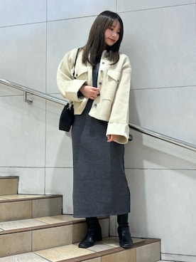 「シンフルコーデ」｜「アイテム（ワンピース/ドレス）」を使った、はつねさん（レディース・159cm）の冬コーディネート