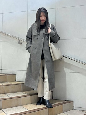 「SENSE OF PLACE by URBAN RESEARCH（センスオブプレイスバイアーバンリサーチ）のジャガードドッキングセーター（ニット/セーター）」を使った、はつねさん（レディース・159cm）の冬コーディネート