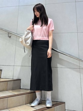 「アイテム（ローファー、シルバー系）」を使った、はつねさん（レディース・159cm）の夏コーディネート