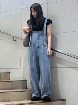 「SENSE OF PLACE by URBAN RESEARCH（センスオブプレイスバイアーバンリサーチ）のアイテム（オールインワン・サロペット）」を使った、はつねさん（レディース・159cm）の夏コーディネート