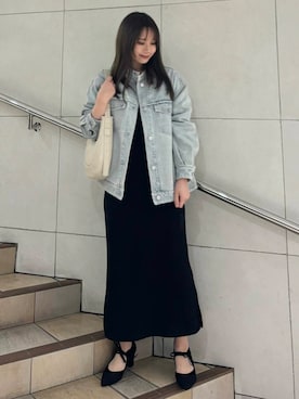 「SENSE OF PLACE by URBAN RESEARCH（センスオブプレイスバイアーバンリサーチ）のアイテム（デニムジャケット）」を使った、はつねさん（レディース・158cm）の春コーディネート