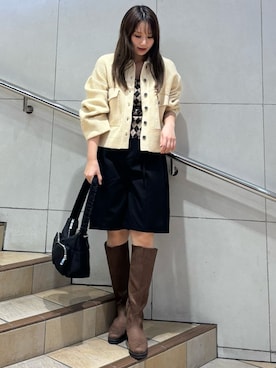 「アイテム（その他アウター）」を使った、はつねさん（レディース・159cm）の秋コーディネート