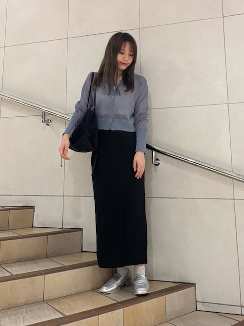 『UR TECH DRYLUXE』リネンライクスリットタイトスカート
