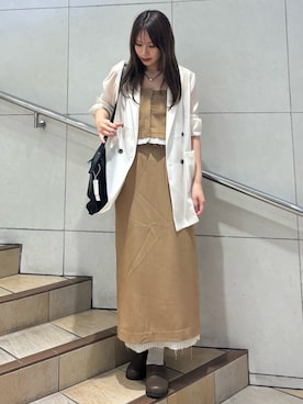 「SENSE OF PLACE by URBAN RESEARCH（センスオブプレイスバイアーバンリサーチ）のアイテム（テーラードジャケット）」を使った、はつねさん（レディース・159cm）の夏コーディネート