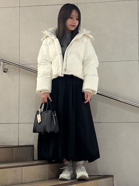 「アイテム（ダウンジャケット/コート）」を使った、はつねさん（レディース・159cm）の秋コーディネート