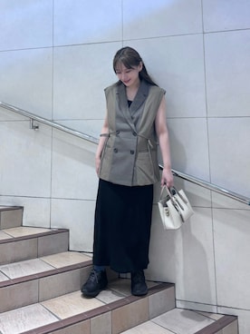 「SENSE OF PLACE by URBAN RESEARCH（センスオブプレイスバイアーバンリサーチ）のアイテム（その他アウター）」を使った、はつねさん（レディース・159cm）の夏コーディネート