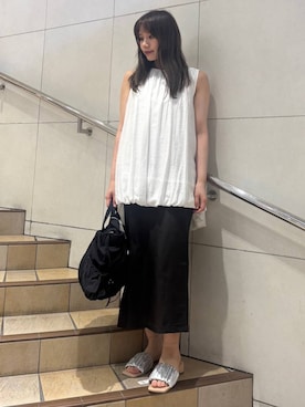 「お出掛けコーデ」｜はつねさん（レディース・159cm）の夏コーディネート