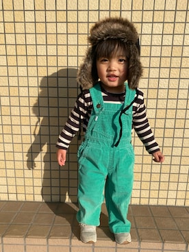 「Levi's（リーバイス）のアイテム（サロペット/オーバーオール）」を使った、ruirui2019さん（キッズ・90cm）の冬コーディネート