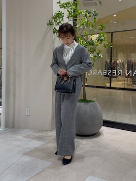 「スーツ」｜「アイテム（ノーカラージャケット）」を使った、YUKI ♪ さん（レディース・160cm）の冬コーディネート