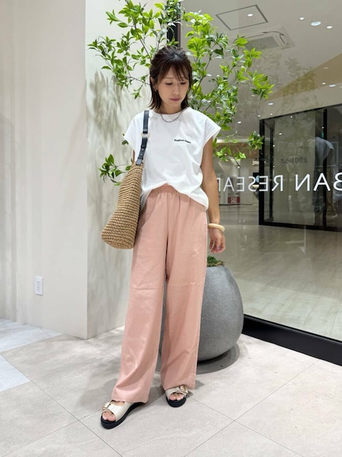 リネンレーヨンシャーリングパンツ