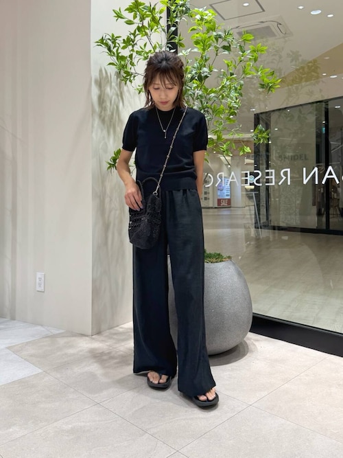 『Sサイズあり』『洗濯可』リネンレーヨンワイドパンツ