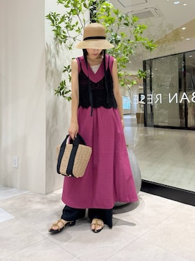 「SMELLY（スメリー）のアイテム（帽子）」を使った、YUKI ♪ さん（レディース・160cm）の夏コーディネート