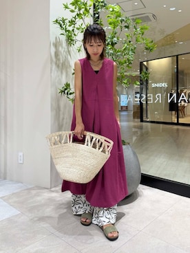 「アイテム（かごバッグ、その他）」を使った、YUKI ♪ さん（レディース・160cm）の夏コーディネート