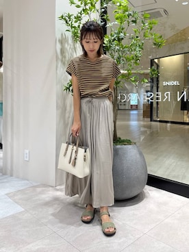 「アイテム（サンダル、グリーン系）」を使った、YUKI ♪ さん（レディース・160cm）の夏コーディネート