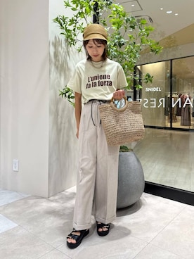 「アイテム（キャスケット）」を使った、YUKI ♪ さん（レディース・160cm）の夏コーディネート
