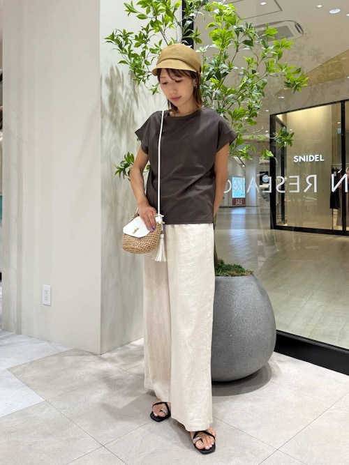『Sサイズあり』『洗濯可』リネンレーヨンワイドパンツ