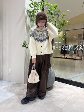 「クリスマス」｜「アイテム（キャップ）」を使った、YUKI ♪ さん（レディース・160cm）の冬コーディネート