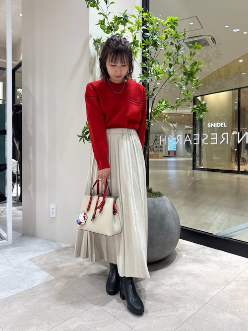 セール】スウェットライククルーネックニット（ニット/セーター