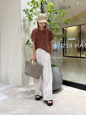 「アイテム（キャスケット、ベージュ系）」を使った、YUKI ♪ さん（レディース・160cm）の夏コーディネート