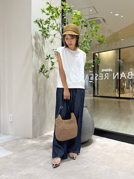 「アイテム（キャスケット）」を使った、YUKI ♪ さん（レディース・160cm）の夏コーディネート