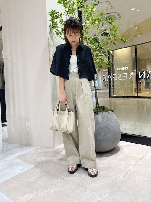 コットンタックワイドパンツ