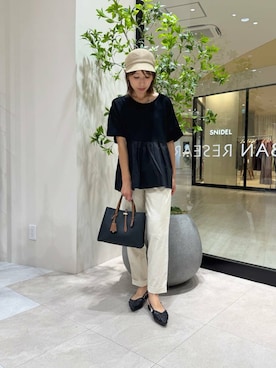 「アイテム（キャスケット、ベージュ系）」を使った、YUKI ♪ さん（レディース・160cm）の夏コーディネート