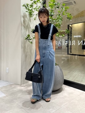「旅行コーデ」｜「アイテム（サロペット/オーバーオール）」を使った、YUKI ♪ さん（レディース・160cm）の夏コーディネート