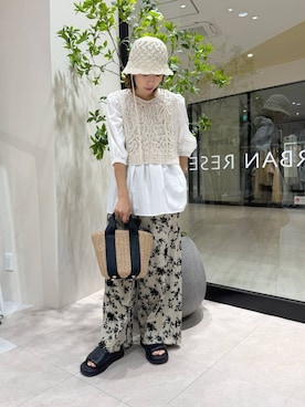 「SMELLY（スメリー）のアイテム（帽子）」を使った、YUKI ♪ さん（骨格ナチュラル・レディース・160cm）の夏コーディネート