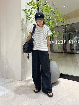 「ITEMS URBANRESEARCH（アイテムズ アーバンリサーチ）のアイテム（Tシャツ/カットソー）」を使った、YUKI ♪ さん（レディース・160cm）の夏コーディネート