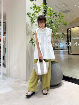 「ITEMS URBANRESEARCH（アイテムズ アーバンリサーチ）のアイテム（Tシャツ/カットソー）」を使った、YUKI ♪ さん（レディース・160cm）の夏コーディネート