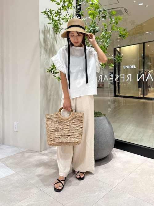 『Sサイズあり』『洗濯可』リネンレーヨンワイドパンツ