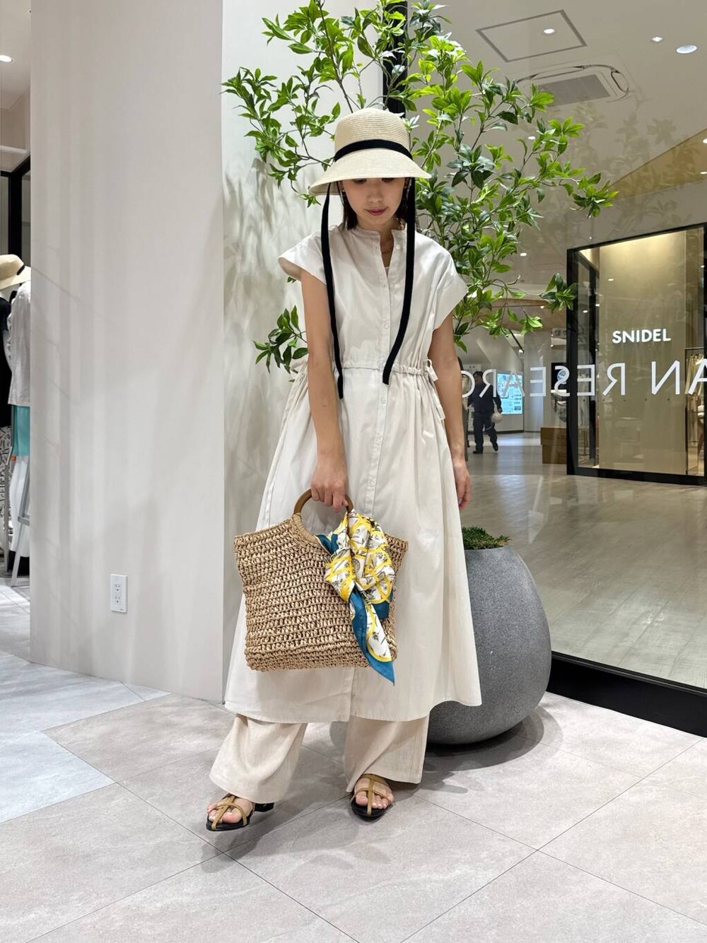 アーバンリサーチ　ウエストギャザーストライプワンピース　ブルーストライプ ウエストギャザーストライプワンピース(FREE BLK): ワンピース