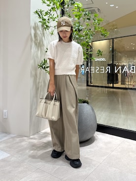 「ITEMS URBANRESEARCH（アイテムズ アーバンリサーチ）のフリンジコンパクトニット（ニット/セーター）」を使った、YUKI ♪ さん（レディース・160cm・30代）の秋コーディネート