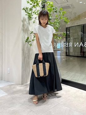 「ITEMS URBANRESEARCH（アイテムズ アーバンリサーチ）のアイテム（Tシャツ/カットソー）」を使った、YUKI ♪ さん（レディース・160cm）の夏コーディネート